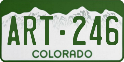CO license plate ART246