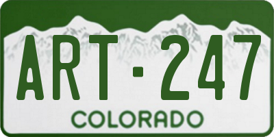 CO license plate ART247