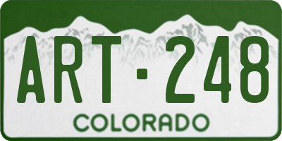 CO license plate ART248