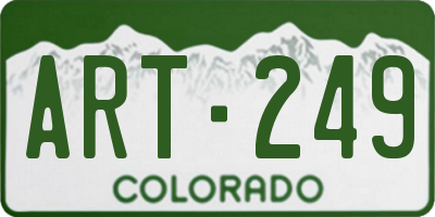 CO license plate ART249