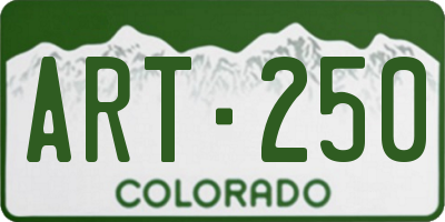 CO license plate ART250