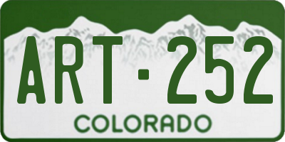 CO license plate ART252