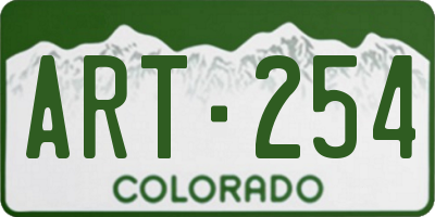CO license plate ART254
