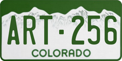 CO license plate ART256