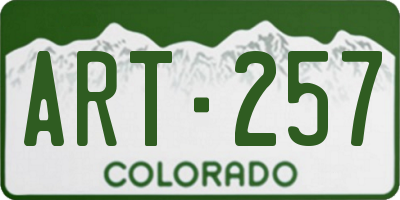 CO license plate ART257