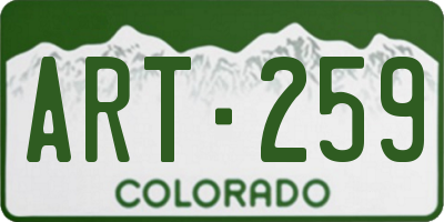 CO license plate ART259