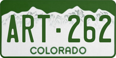 CO license plate ART262