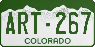 CO license plate ART267