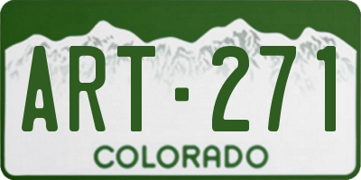 CO license plate ART271