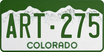 CO license plate ART275
