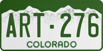 CO license plate ART276