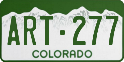 CO license plate ART277