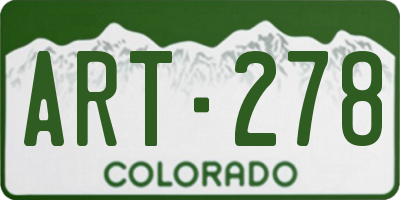 CO license plate ART278