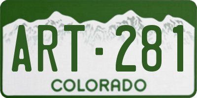 CO license plate ART281