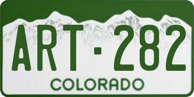 CO license plate ART282