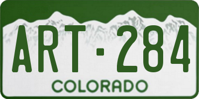 CO license plate ART284
