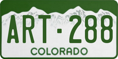 CO license plate ART288