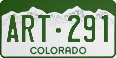 CO license plate ART291