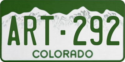 CO license plate ART292