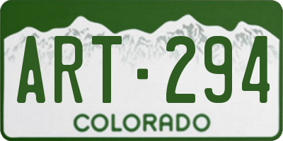 CO license plate ART294