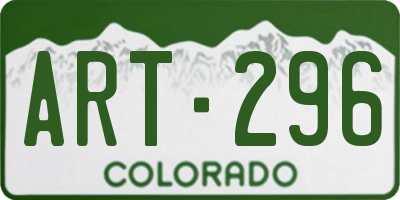CO license plate ART296