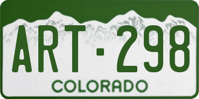 CO license plate ART298