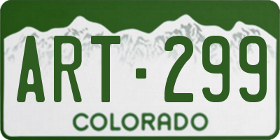 CO license plate ART299