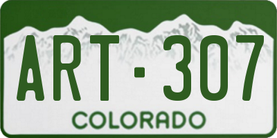 CO license plate ART307