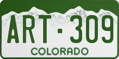 CO license plate ART309
