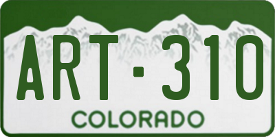 CO license plate ART310