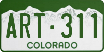 CO license plate ART311