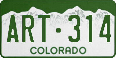 CO license plate ART314