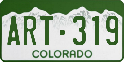 CO license plate ART319
