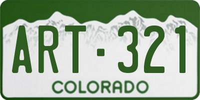 CO license plate ART321
