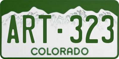 CO license plate ART323