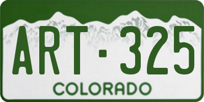 CO license plate ART325