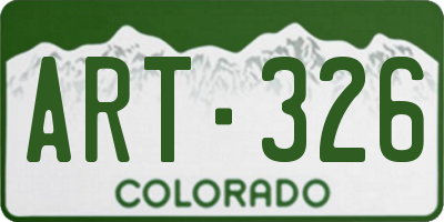CO license plate ART326