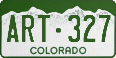 CO license plate ART327
