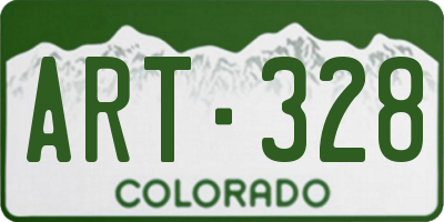 CO license plate ART328