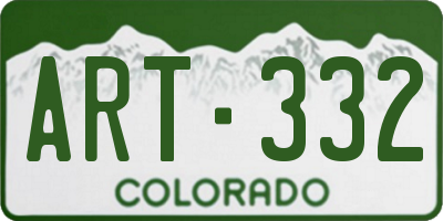 CO license plate ART332