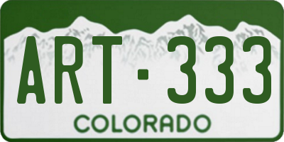 CO license plate ART333