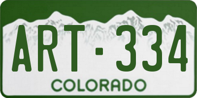 CO license plate ART334