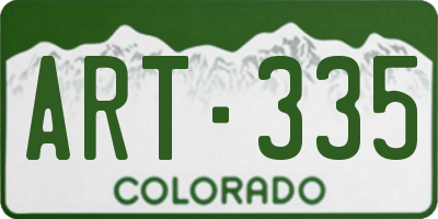 CO license plate ART335