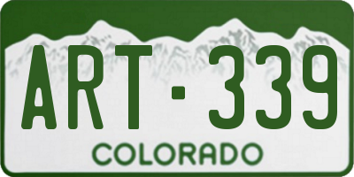 CO license plate ART339