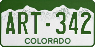CO license plate ART342