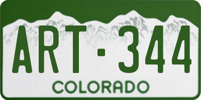 CO license plate ART344