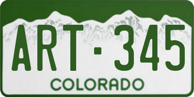 CO license plate ART345