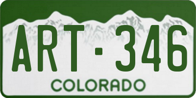 CO license plate ART346