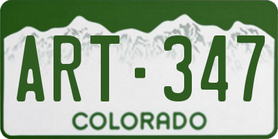 CO license plate ART347