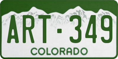 CO license plate ART349